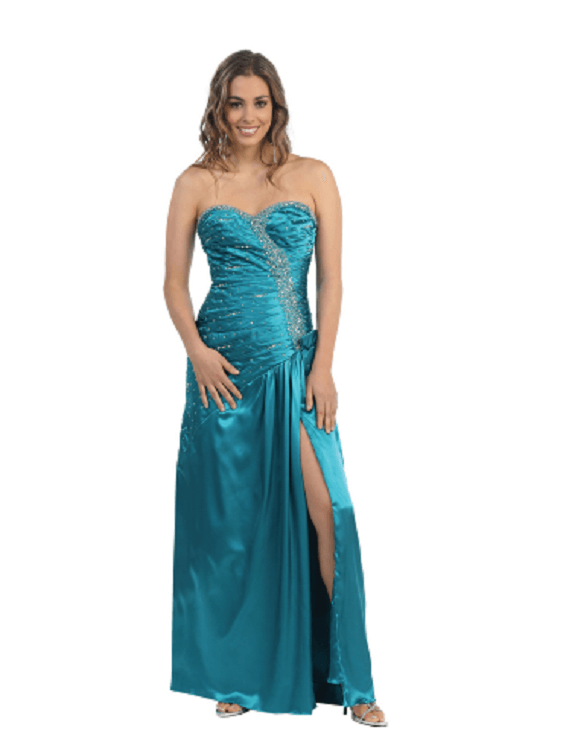 Robe longue - couleur bustier bleu caeruléum
