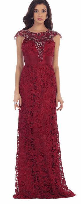 Robe de soirée - dentelle rouge