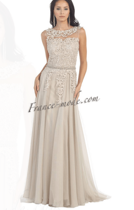 Robe de soirée - dentelle blanc ivoire