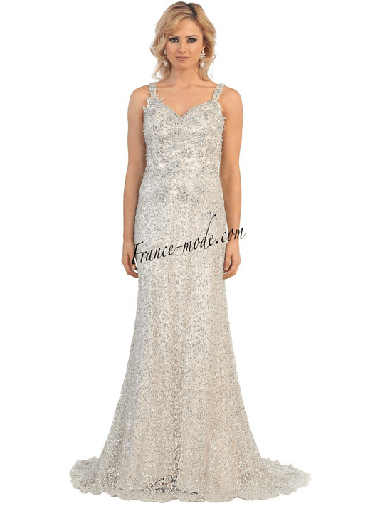 Robe de soirée - gris perle