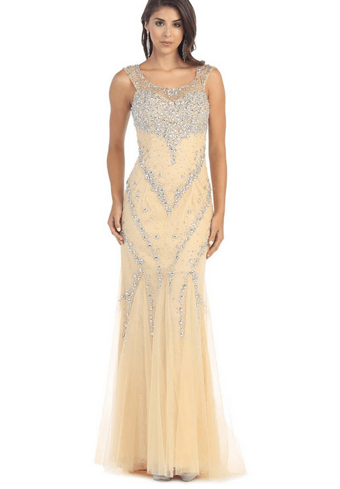 Robe jaune clair et argentée