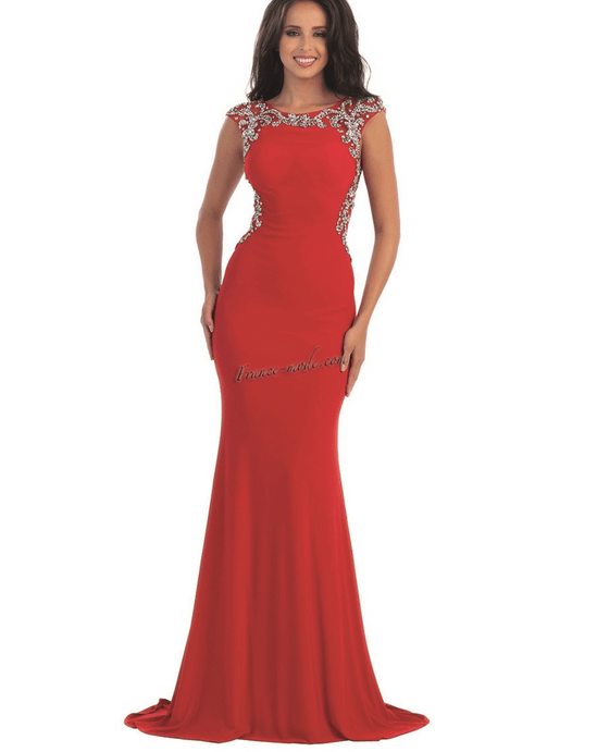 Robe de soirée prestige -  couleur rouge garance