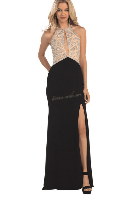 Robe de soirée - bicolore noire et beige clair