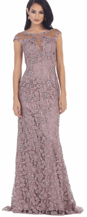 Robe de soirée ajustée - couleur gris de lin