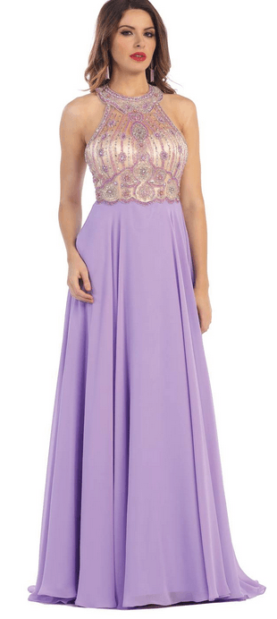 Robe de soirée mauve