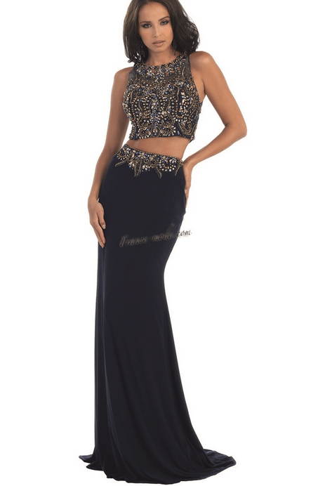 Robe noire arentée et dorée - deux parties