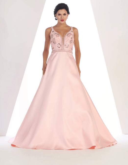 Robe de soirée rose clair