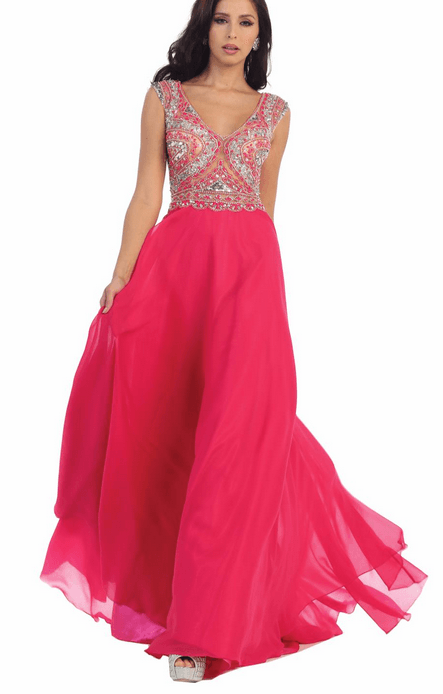 Robe fushia à strass