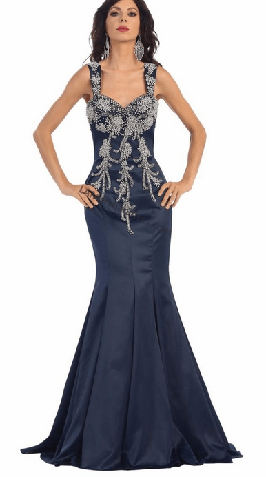 Robe de soirée raffinée - couleur bleue de minuit