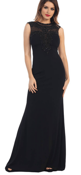 Robe de soirée noire - jeu de transparence