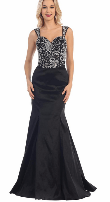 Robe de soirée chic - noire et argentée