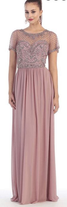 Robe de soirée vieux rose