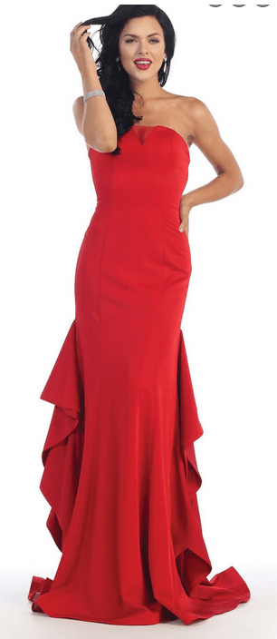 Robe bustier rouge alizarine
