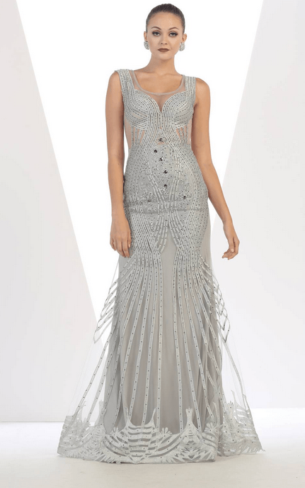 Robe de soirée - couleur argentée