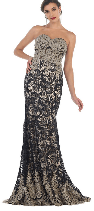 Robe bustier noire et argentée