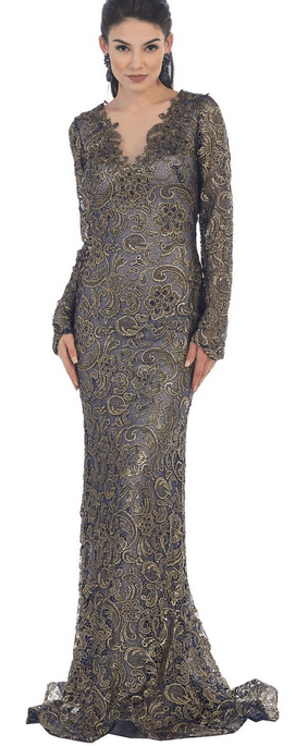 Robe de soirée argentée