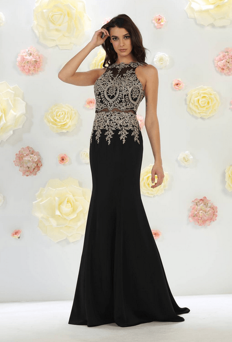 Robe de soirée - noire et argentée