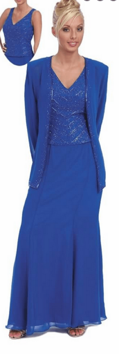 Robe longue bleue