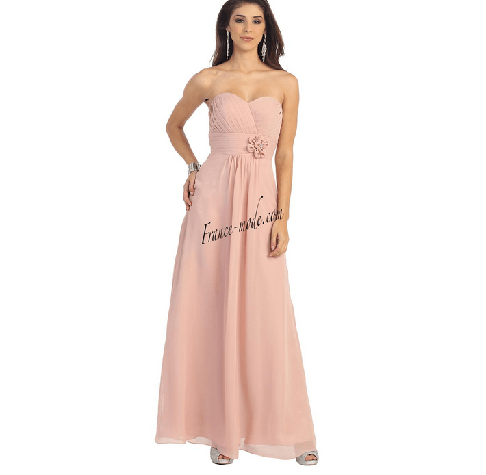 Robe longue - couleur rose cuisse de nymphe