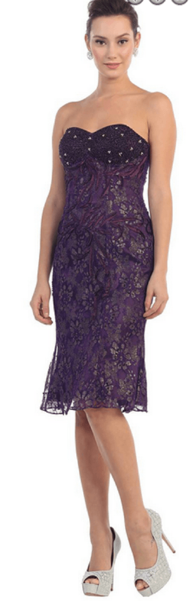 Robe bustier violet foncé