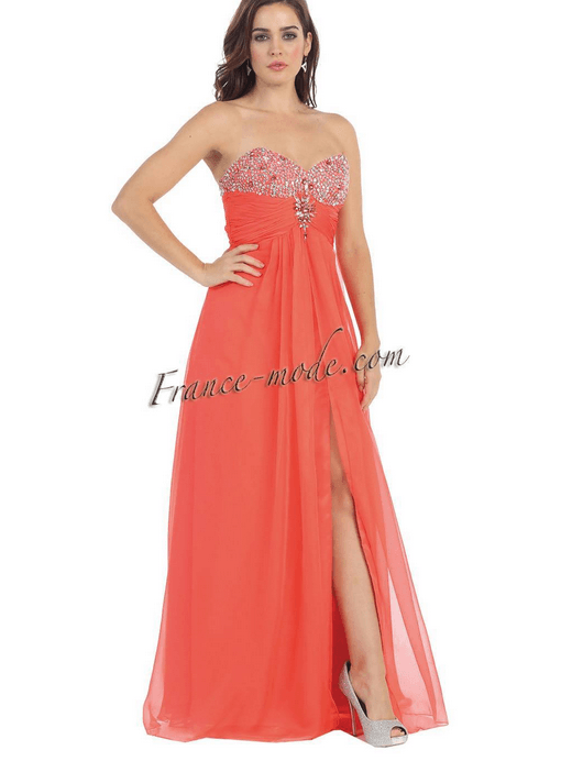 Robe de soirée rose saumon