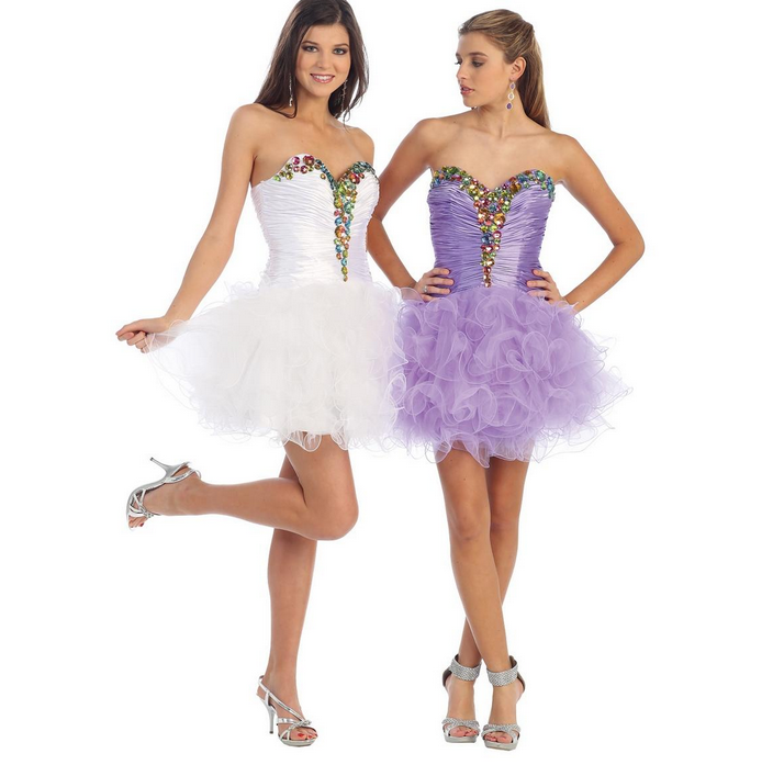 Robe bustier blanche ou violette