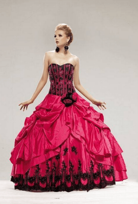 Robe de princesse bustier - couleur rose et noire