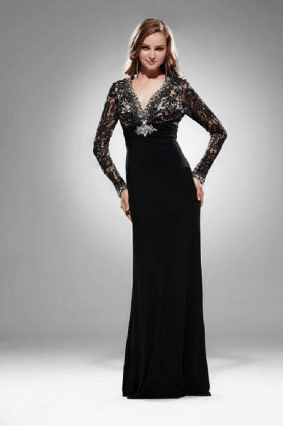 Robe noire manches longues