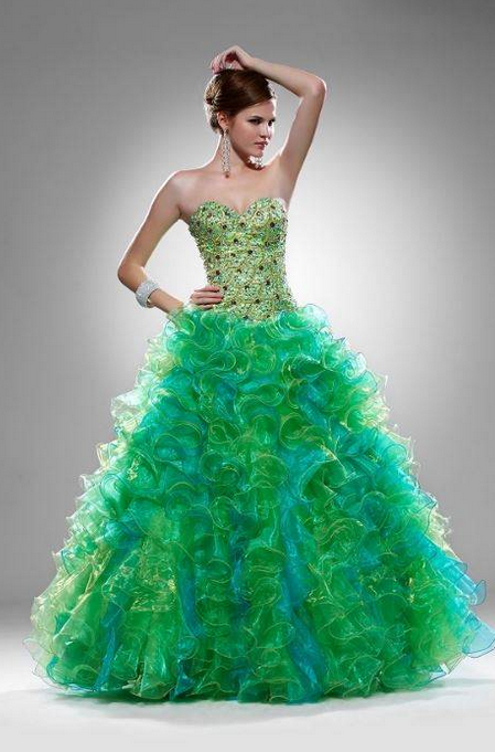 Robe de princesse - nuances de vert