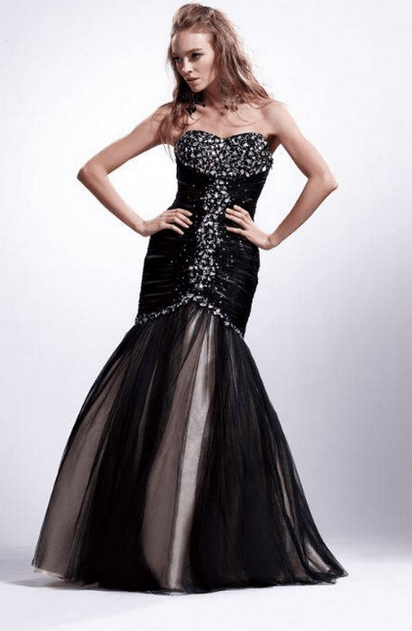 Robe de cocktail noire - bustier