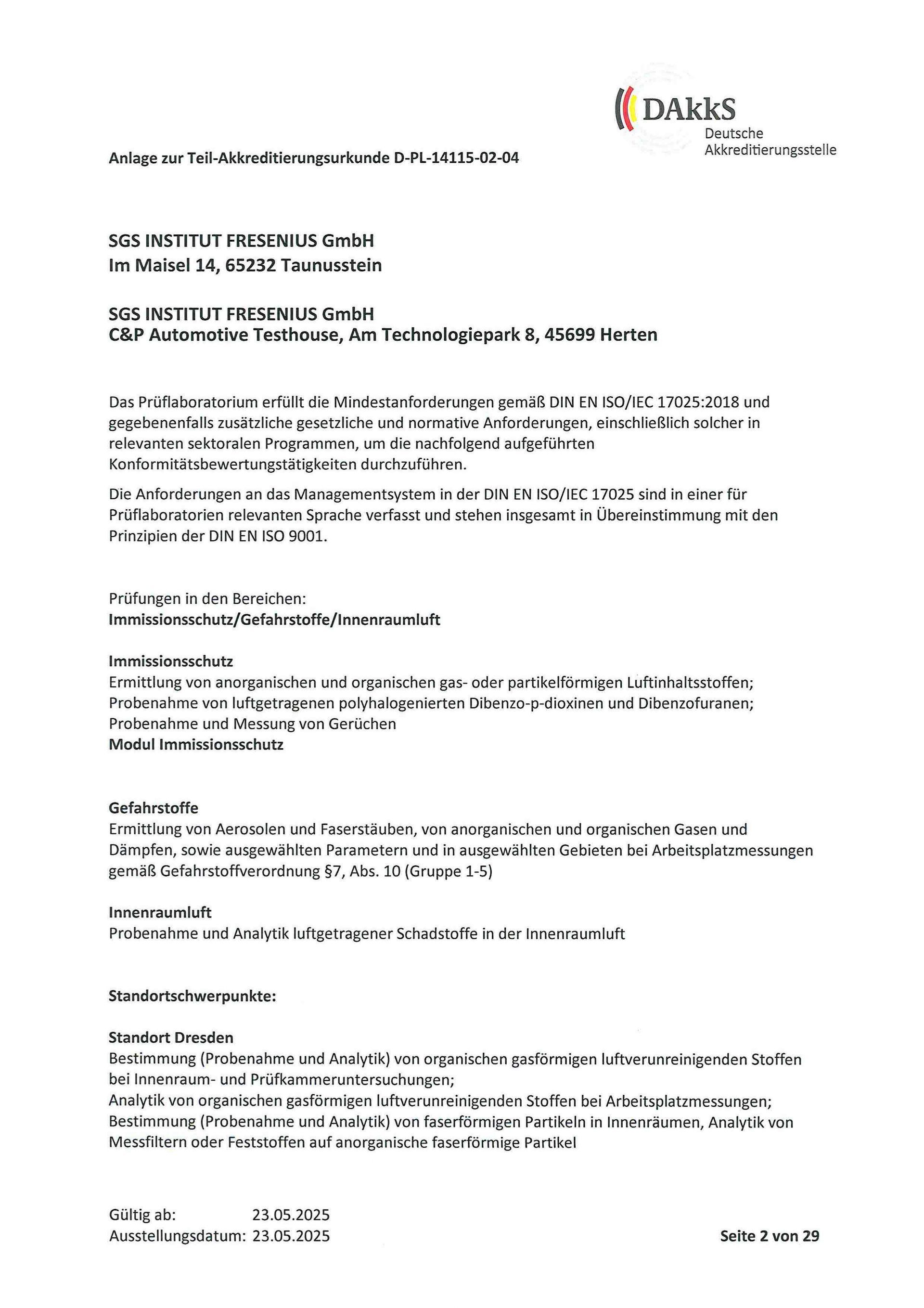 Zertifikat Deutsche Akkreditierungsstelle