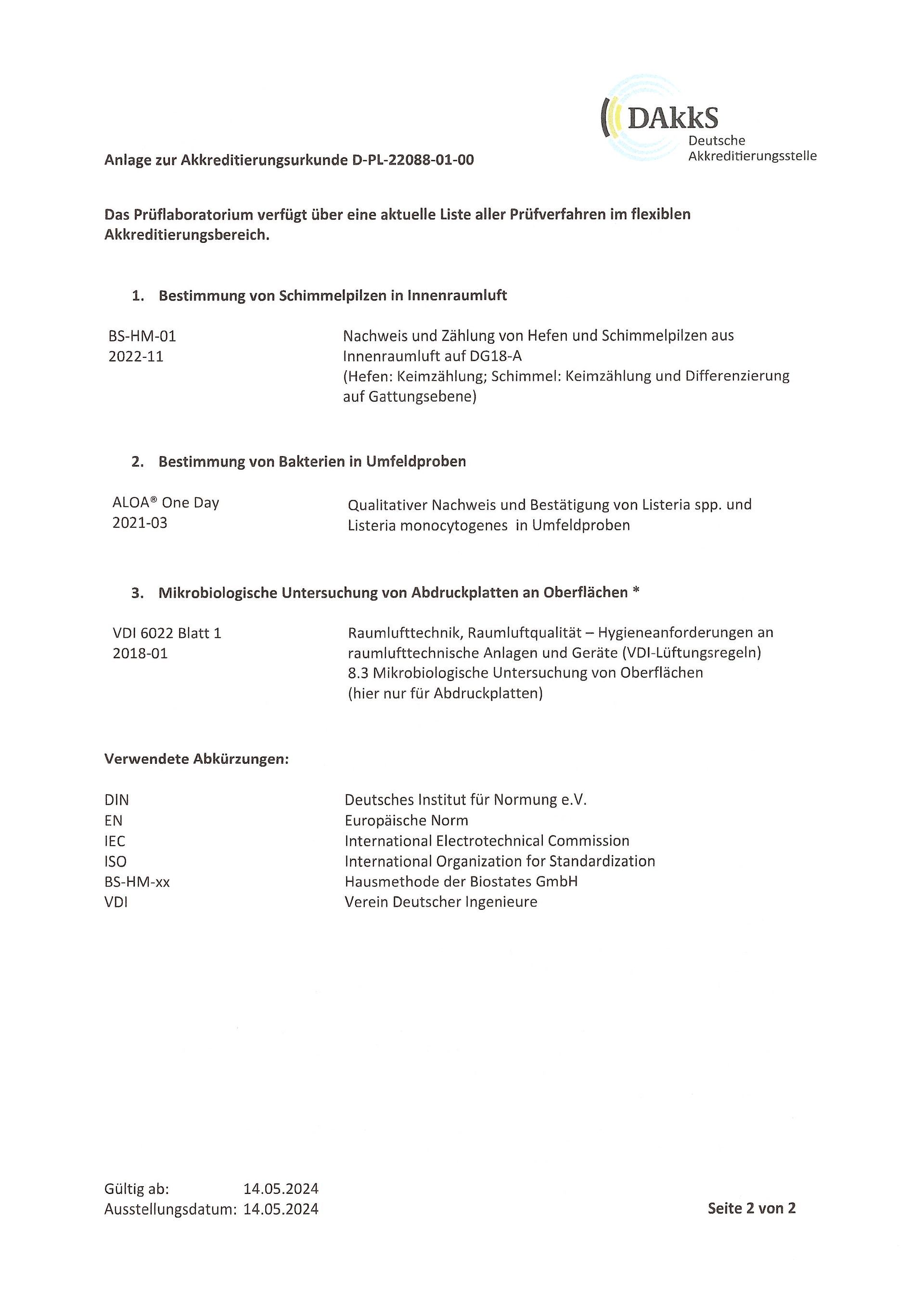 Zertifikat Deutsche Akkreditierungsstelle