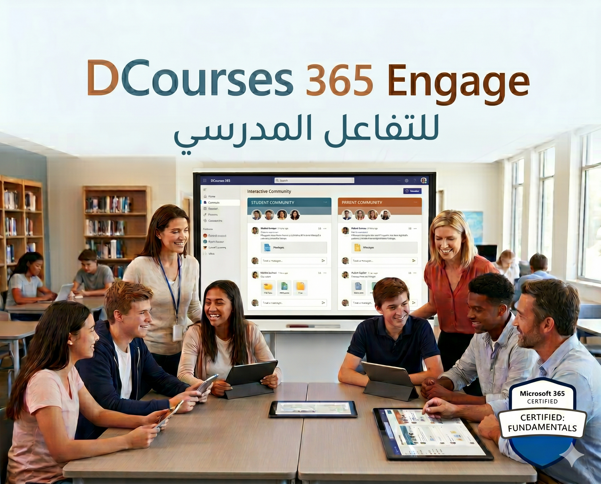 منظومة التفاعل المدرسي DCourses 365 بين الطلاب والمعلمين وأولياء الأمور
