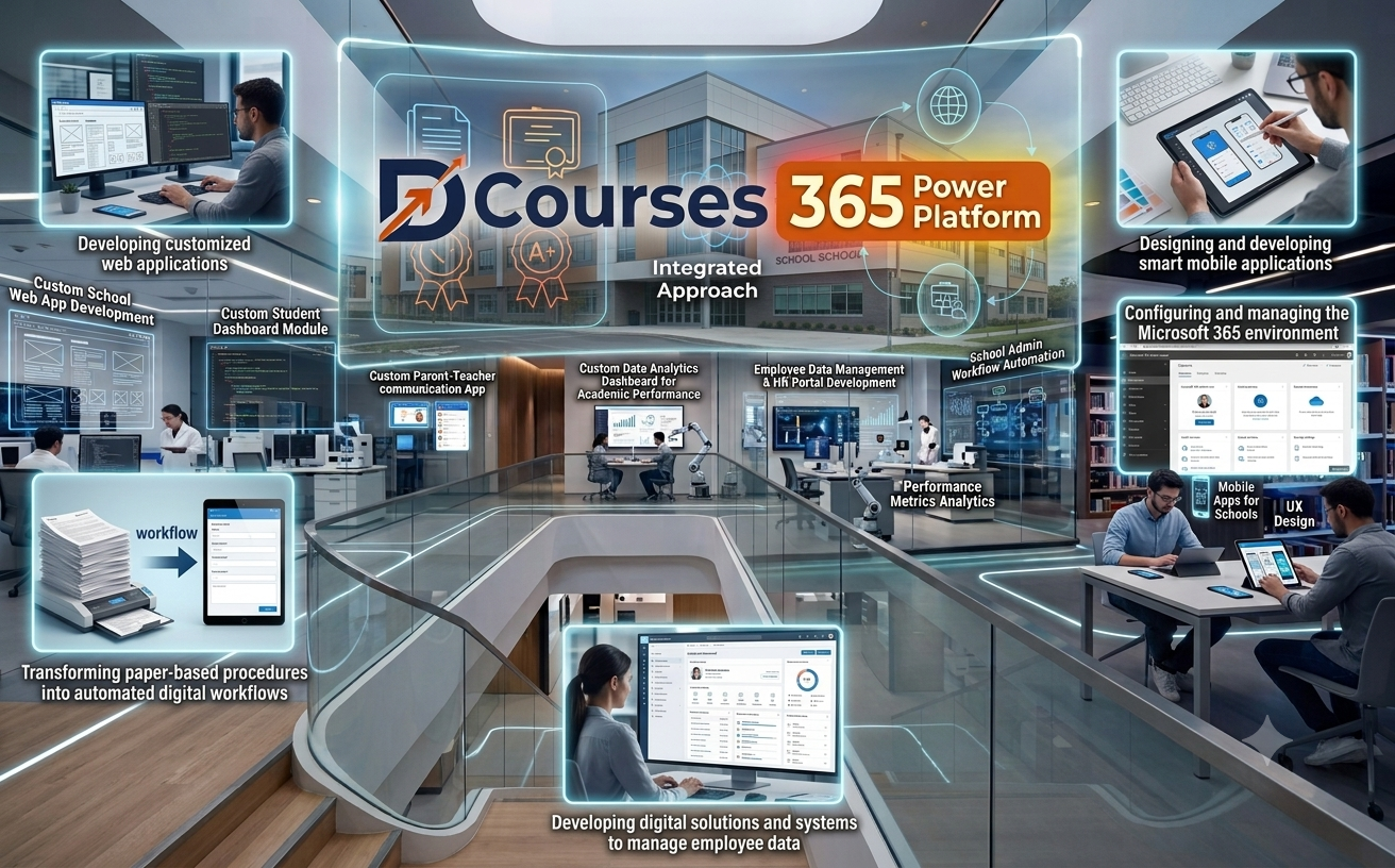 برنامج DCourses 365 Power Platform لتطوير الحلول الرقمية الذكية وأتمتة العمليات في المدارس
