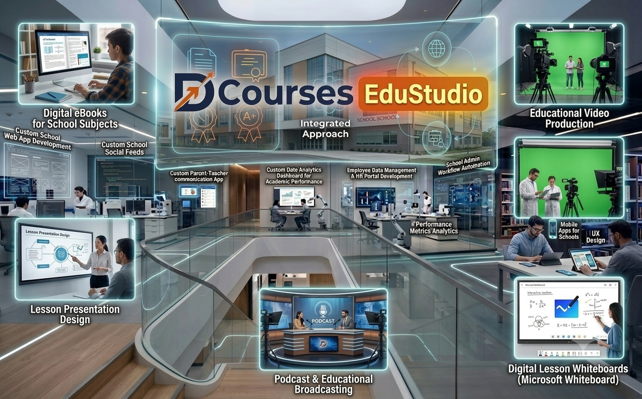 برنامج DCourses EduStudio لتصميم وتطوير المحتوى التعليمي الرقمي والموارد التفاعلية للمدارس