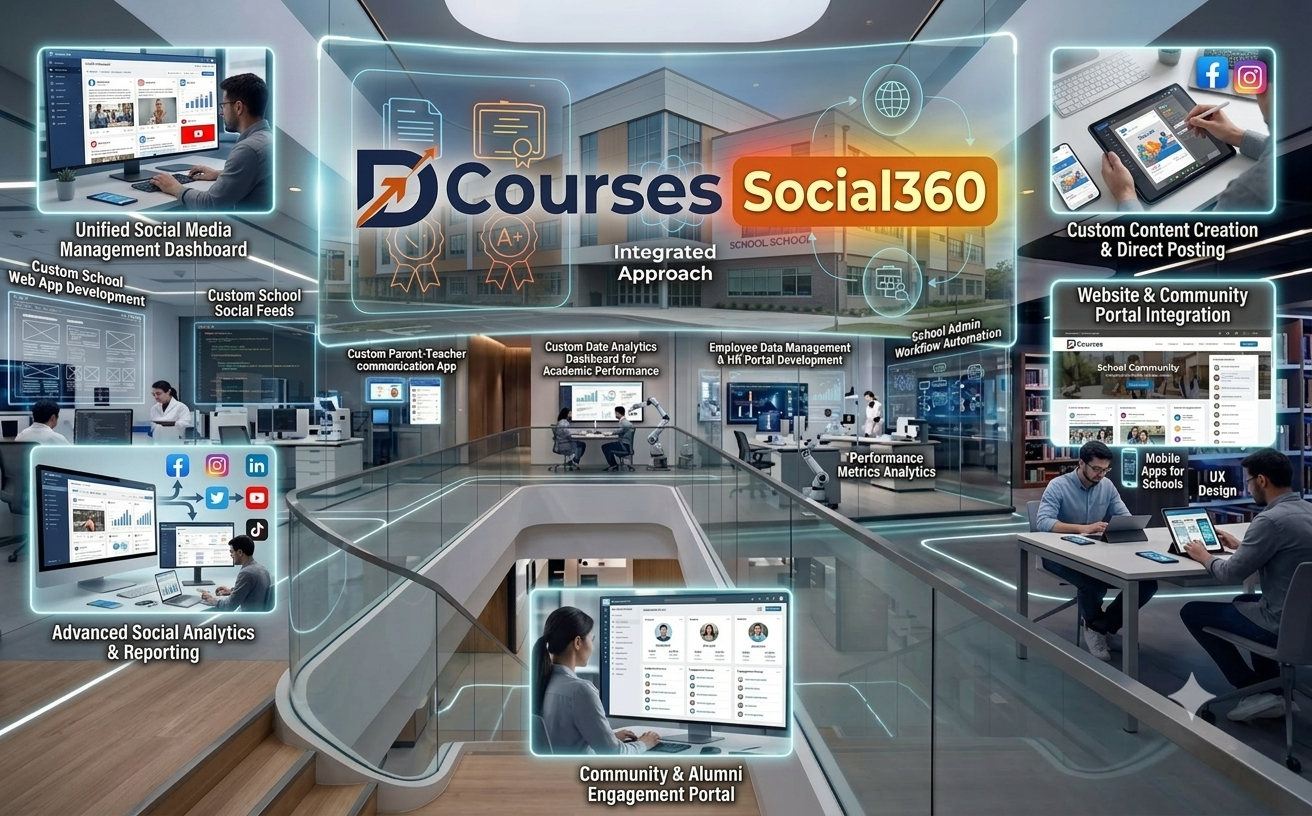 برنامج DCourses Social360 لتطوير استراتيجية التواصل الاجتماعي وإدارة المحتوى الرقمي للمدارس