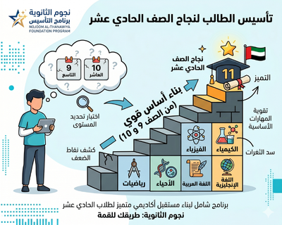 اختبارات تقييم المستوى وبناء الأساس الأكاديمي لطلاب برنامج نجوم الثانوية للصفوف (9–11)
