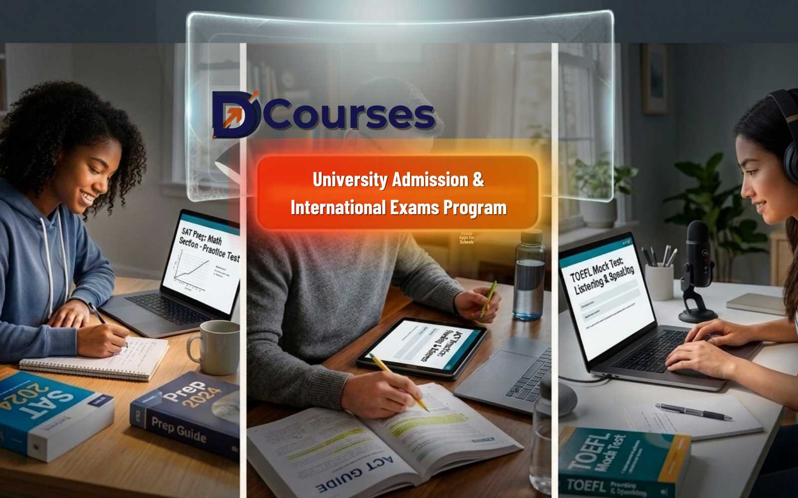 برنامج DCourses للقبول الجامعي والاختبارات الدولية لطلاب الجامعات في دولة الإمارات