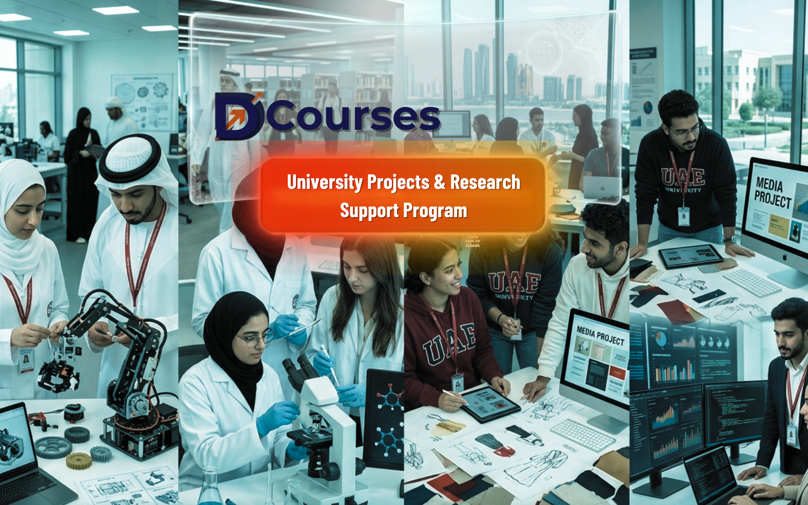 برنامج DCourses لدعم المشاريع والأبحاث الجامعية لطلاب الجامعات في دولة الإمارات
