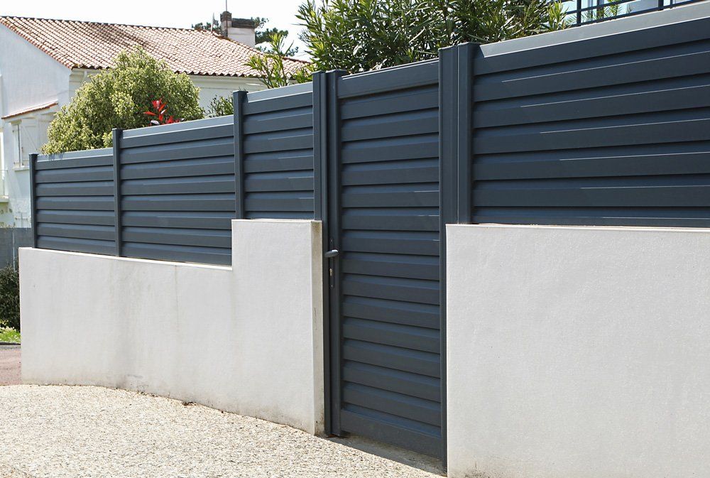 Portillon en aluminium gris anthracite
