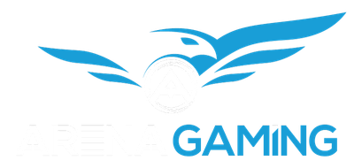 Logotipo con un águila azul estilizada y la palabra "GAMING" en azul.
