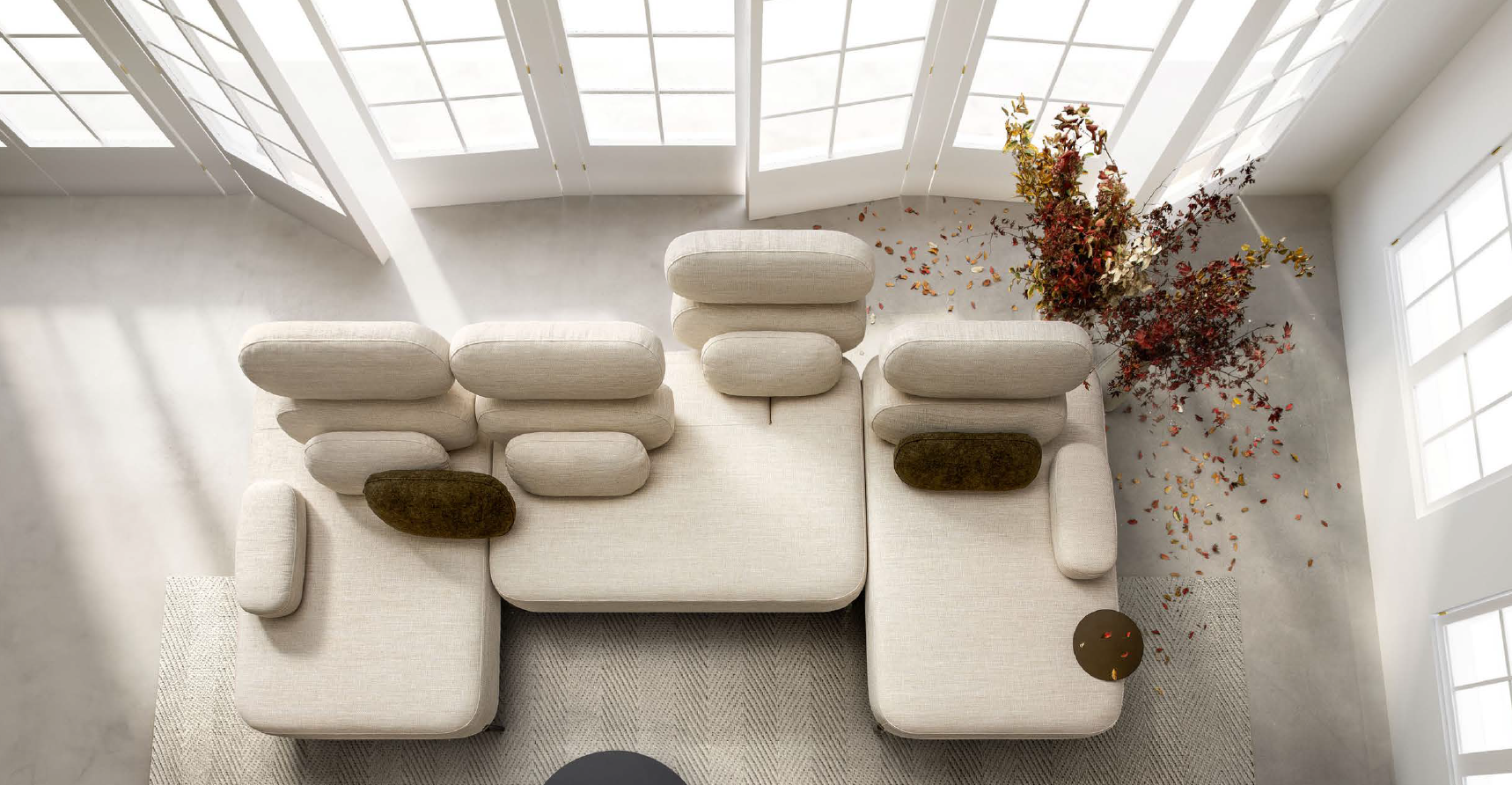 Canapé design avec tapis