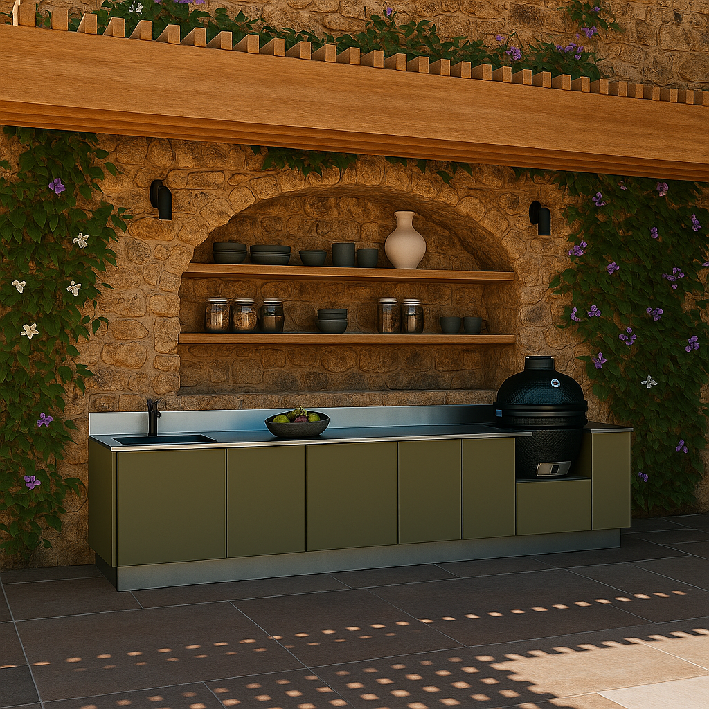 Cuisine extérieure avec rangements