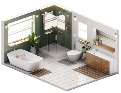 Plan de salle de bains en 3D