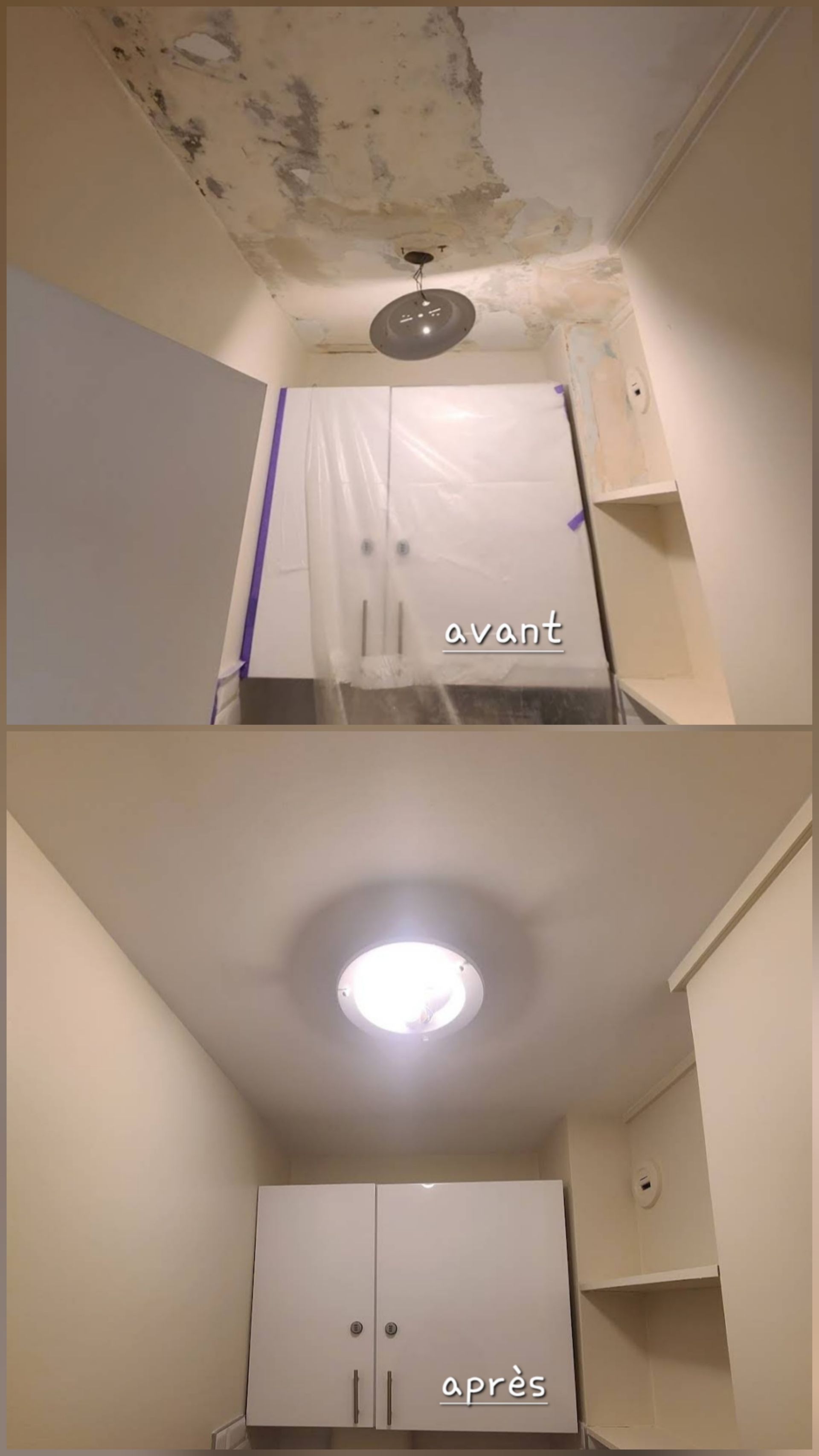 Un mur taché à la suite d'un dégât des eaux