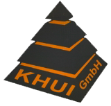 Ein schwarz-oranges Logo für die Khui GmbH