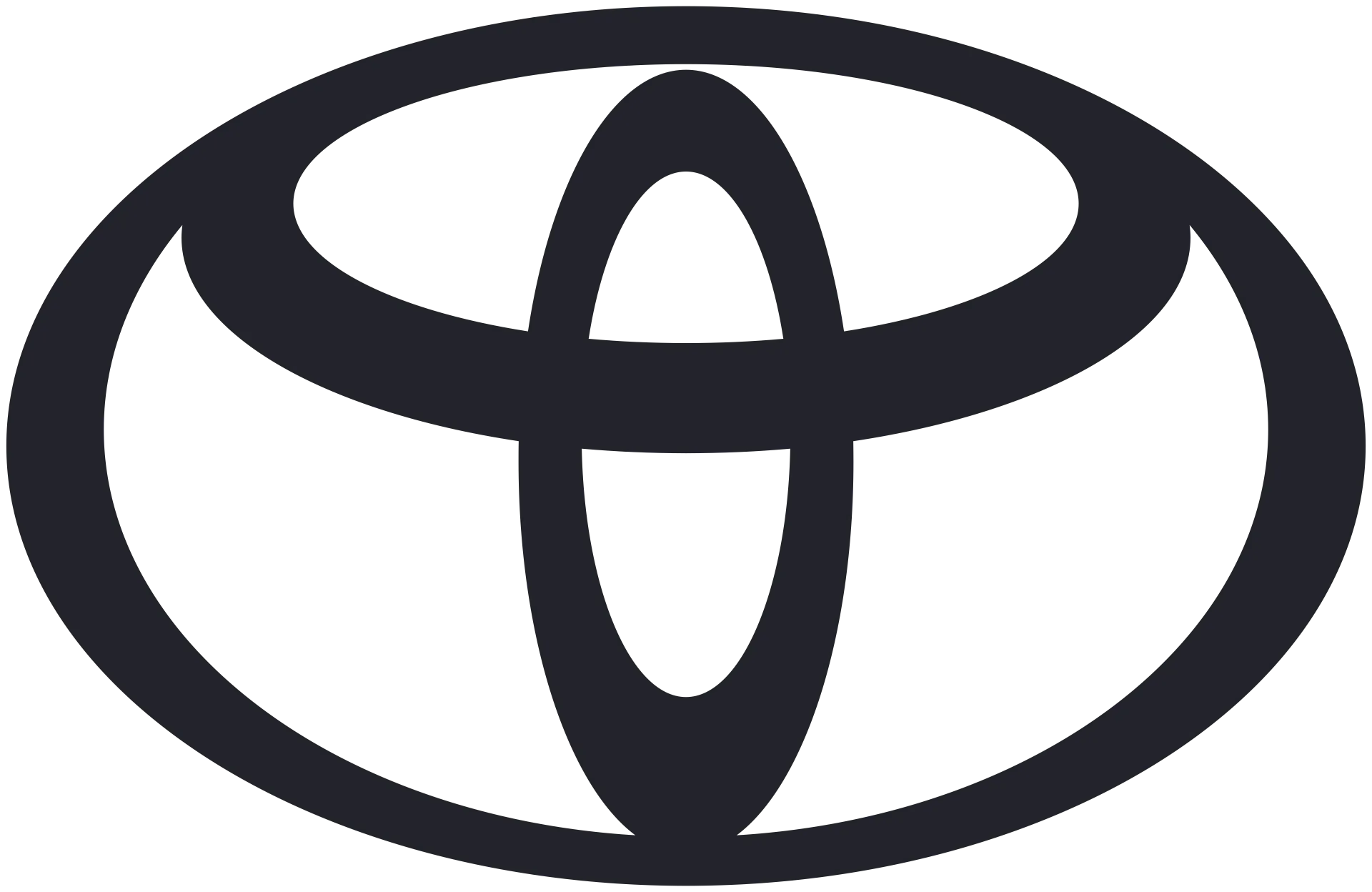 Logotipo negro de Toyota sobre fondo blanco