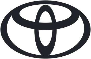 Logotipo negro de Toyota sobre fondo blanco