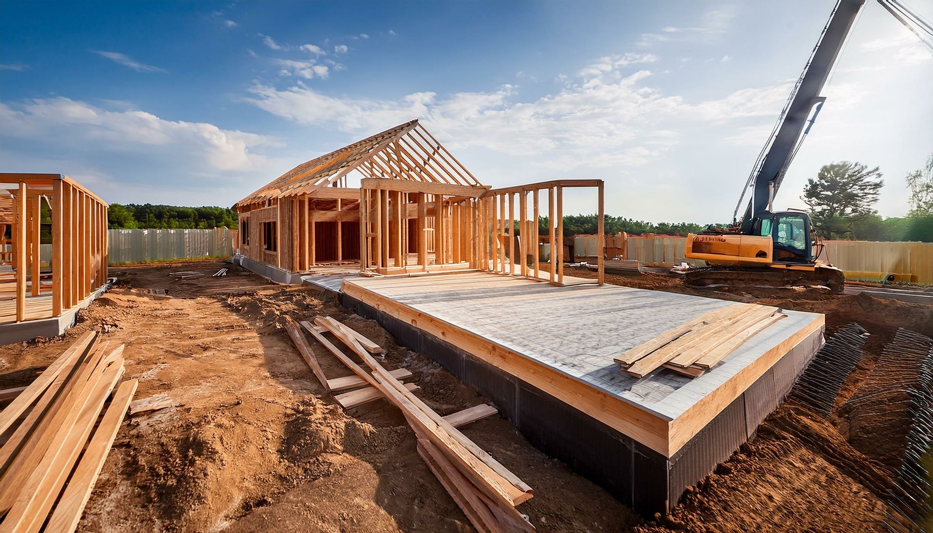 Chantier d'une maison en cours de construction