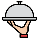 Una mano sostiene una bandeja con una tapa.